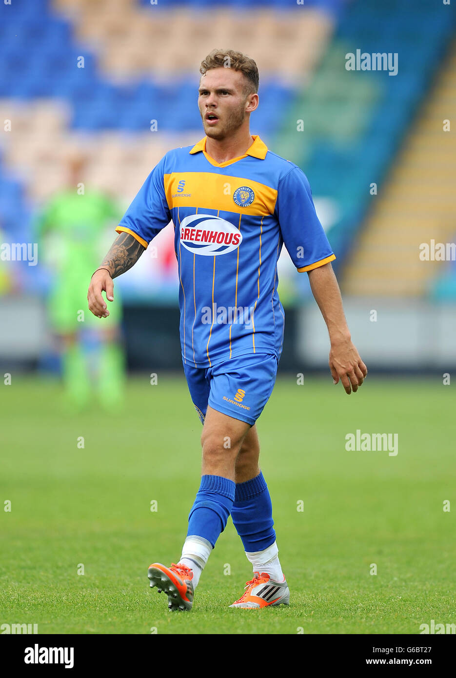 Fußball - Vorbereitungsspiel - Shrewsbury Town V Bolton Wanderers - neue Wiese Stockfoto