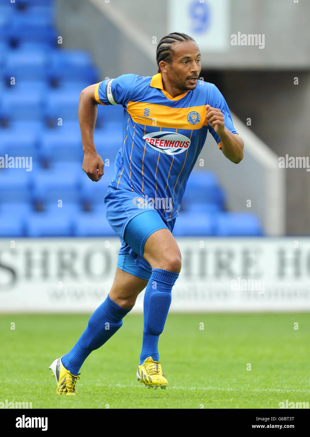 Fußball - Vorbereitungsspiel - Shrewsbury Town V Bolton Wanderers - neue Wiese Stockfoto