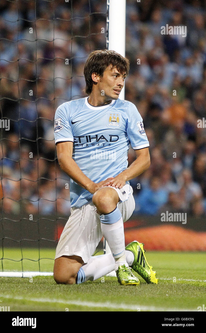 Fußball - Barclays Premier League - Manchester City / Newcastle United - Etihad Stadium. David Silva, Manchester City Stockfoto