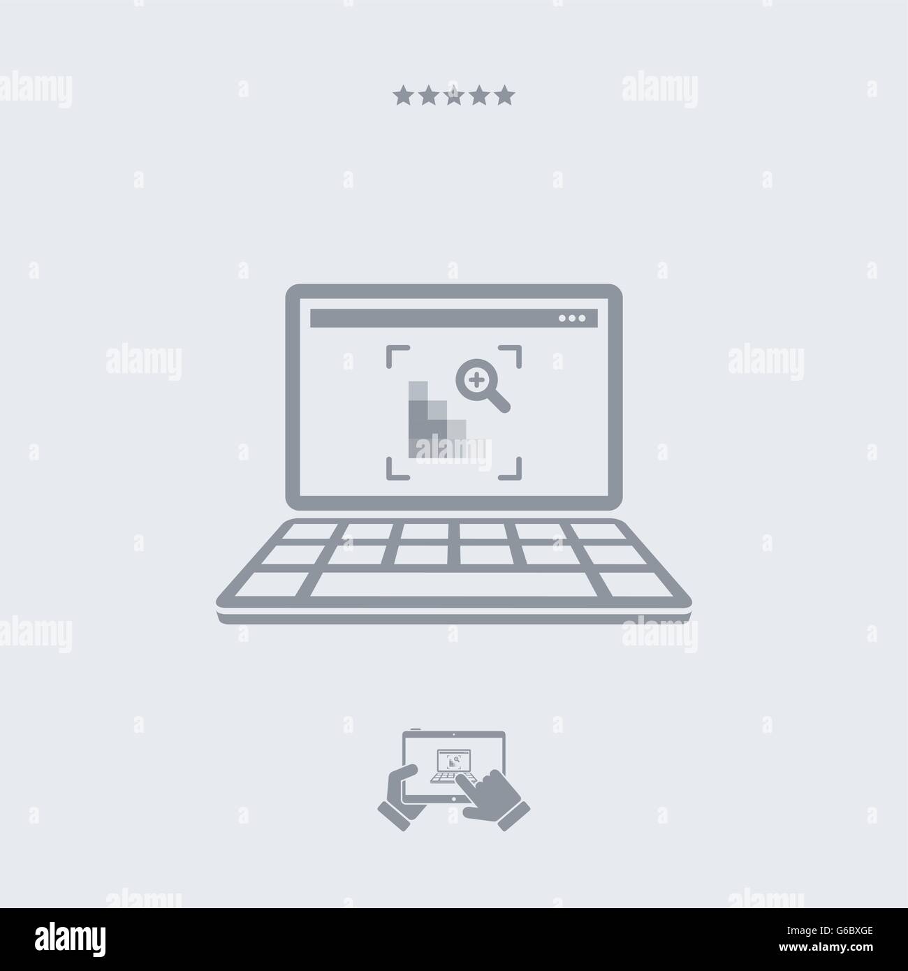 Auflösung-Laptop-Symbol, Auflösung Laptop Vektor, Auflösung Symbol, Laptop-Konzept, Auflösung Symbol, Auflösung Abbildung, Stock Vektor