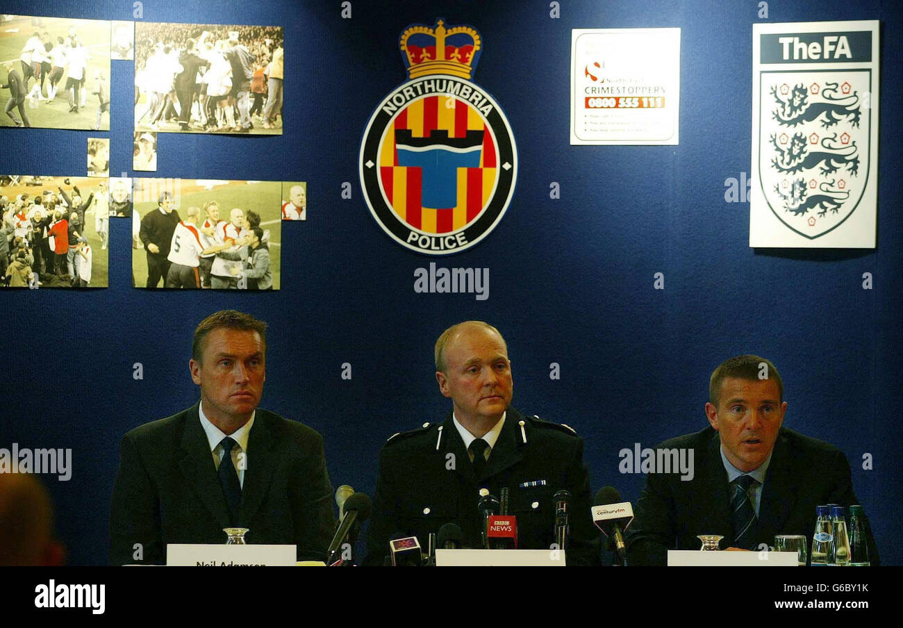 Ermittlungen im Fußball-hooligans Stockfoto