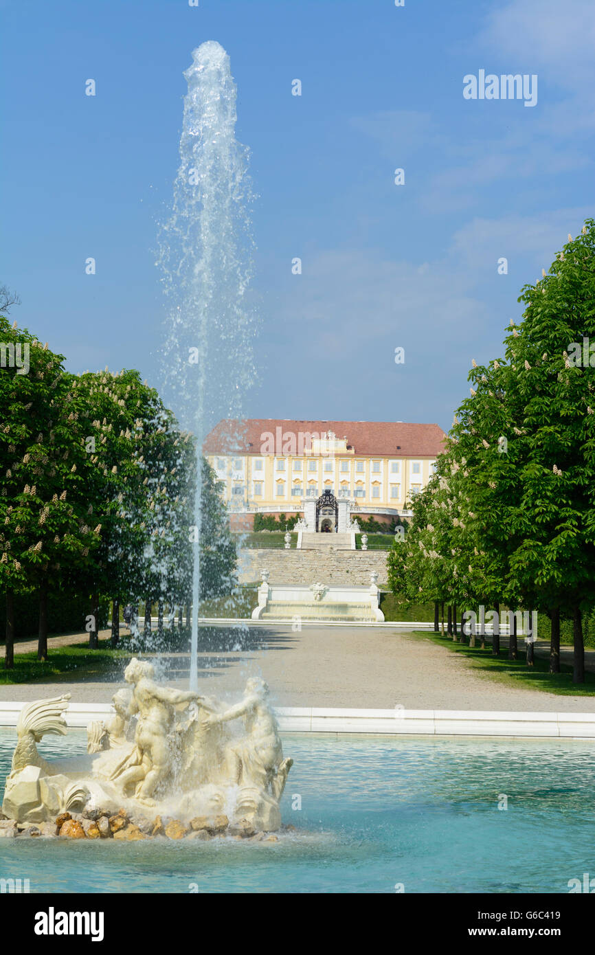 Schloss Hof, große Brunnen, Engelhartstetten, Österreich, Niederösterreich, NÖ, Marchfeld Stockfoto