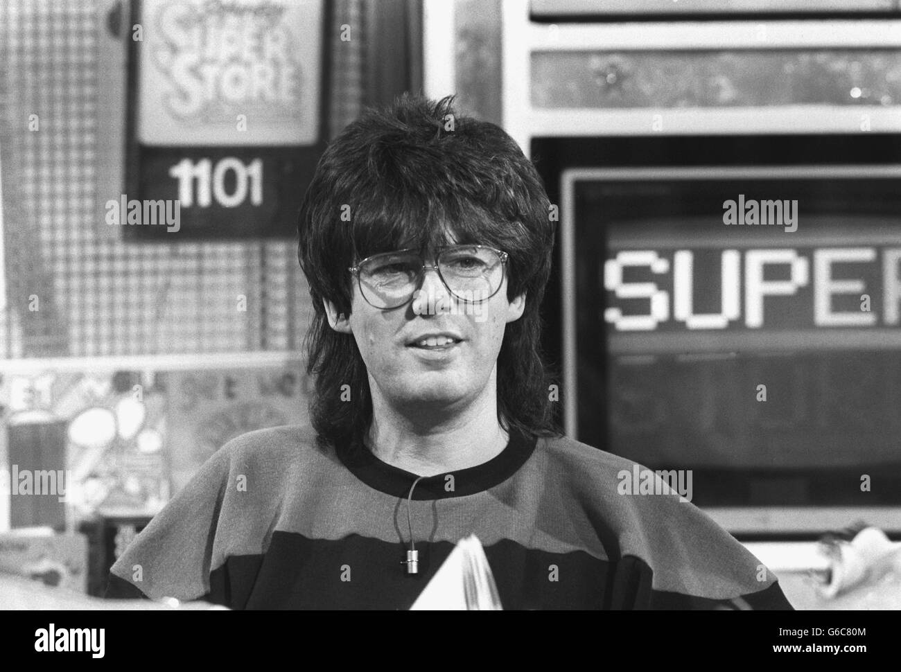 Unterhaltung - DJ Mike Read - 1985. DJ und TV-Persönlichkeit Mike Read, 34. Stockfoto