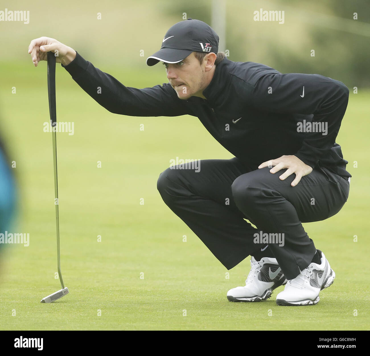 Englands Tommy Fleetwood am ersten Tag der Johnnie Walker Championships 2013 in Gleneagles, Perthshire. DRÜCKEN SIE VERBANDSFOTO. Bilddatum: Donnerstag, 22. August 2013. Siehe PA Geschichte GOLF Gleneagles. Bildnachweis sollte lauten: Danny Lawson/PA Wire. EINSCHRÄNKUNGEN: Die Nutzung unterliegt Einschränkungen. Keine kommerzielle Nutzung. Stockfoto