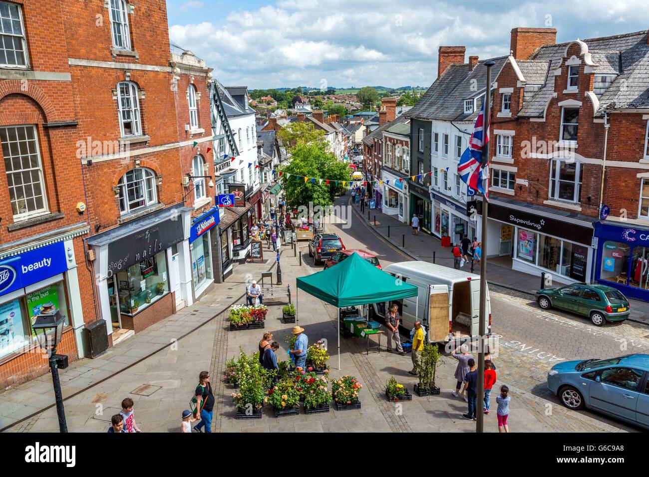 Zentrum von Ross-on-Wye, Herefordshire Stockfoto