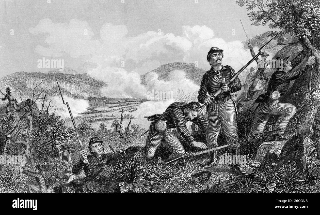 1860ER JAHREN NOVEMBER 1863 SCHLACHT VON LOOKOUT MOUNTAIN TENNESSEE WÄHREND DER KAMPAGNE VON CHATTANOOGA Stockfoto