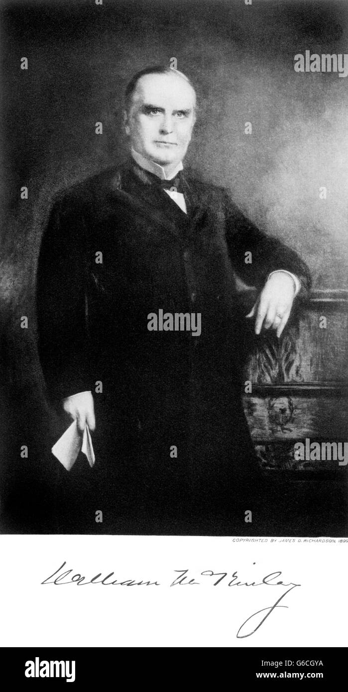 1890ER JAHRE PORTRAIT WILLIAM MCKINLEY 24. PRÄSIDENT DER VEREINIGTEN STAATEN VON ANARCHIST LEON CZOLGOCZ IN BUFFALO NY ERMORDET Stockfoto
