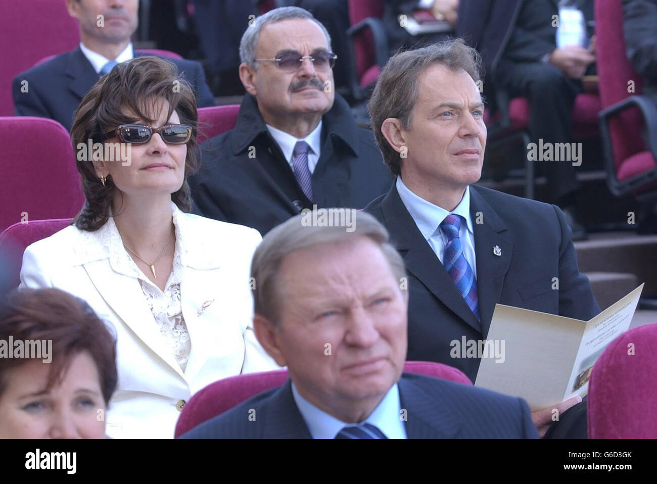 Tony & Cherie Blair in Russland Stockfoto