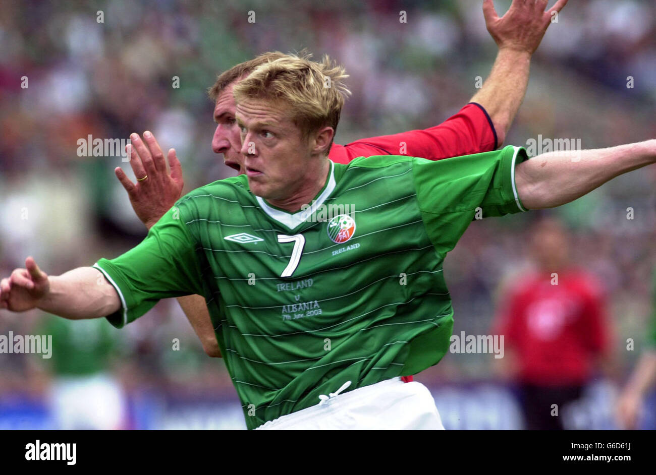 Damien Duff Irland / Albanien Stockfoto