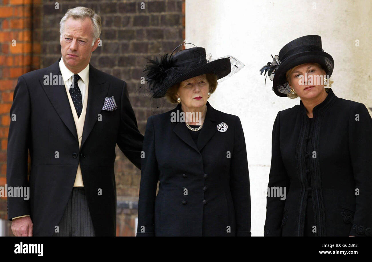 Denis Thatcher Beerdigung Stockfoto