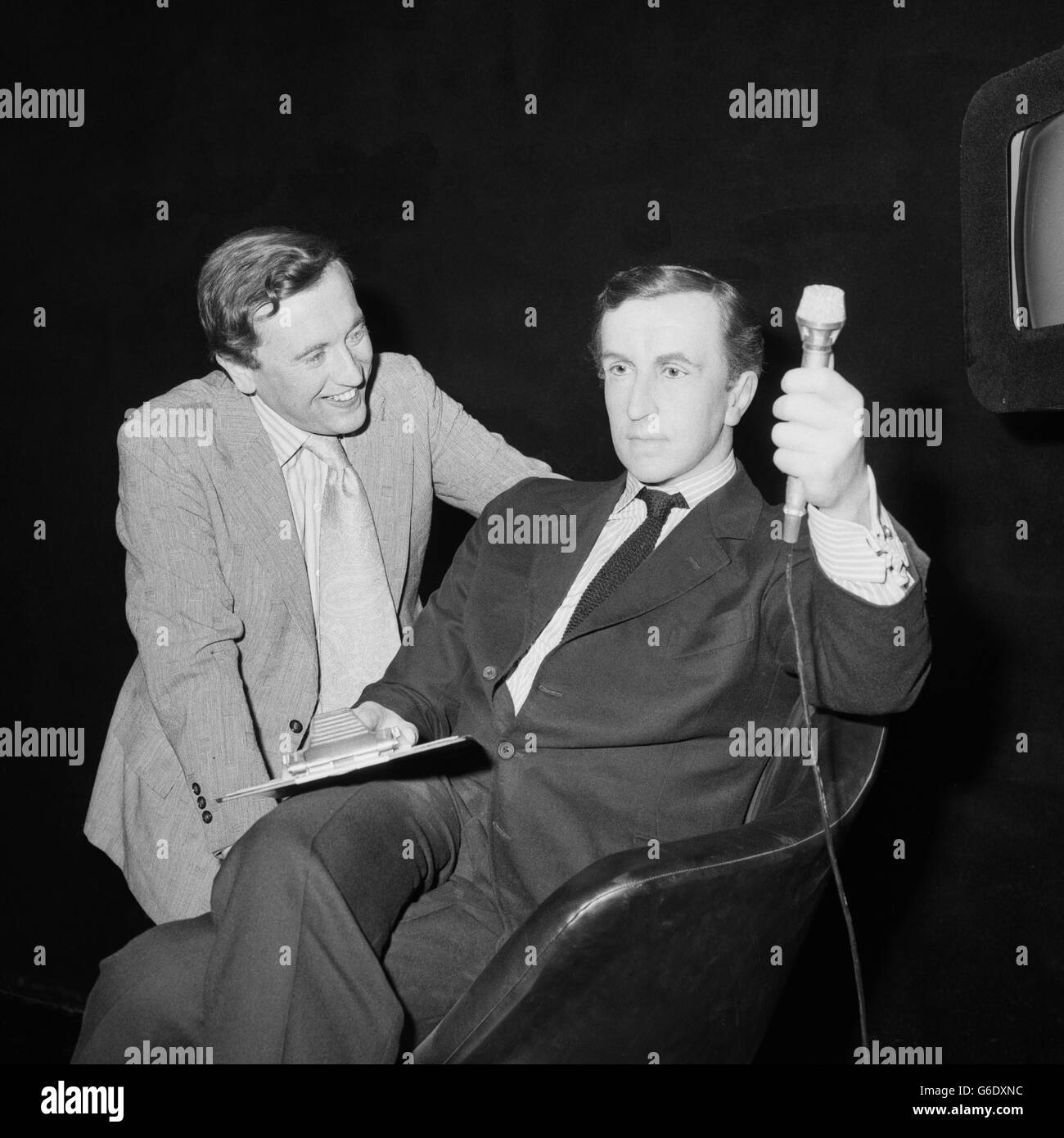 Unterhaltung - David Frost Waxwork - Madame Tussauds, London Stockfoto