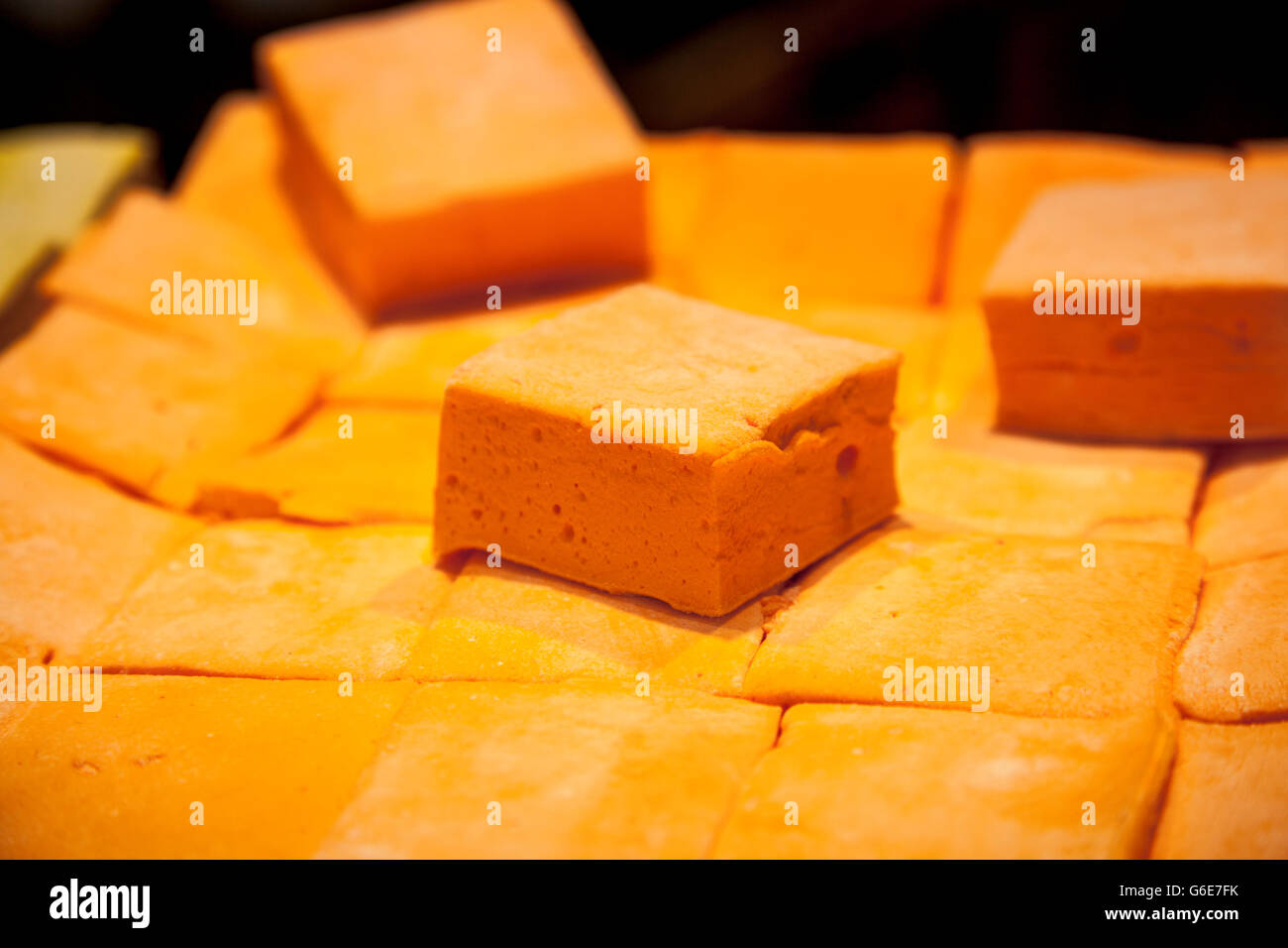 Französische Marshmallow Quadrate (Guimauve) Stockfoto