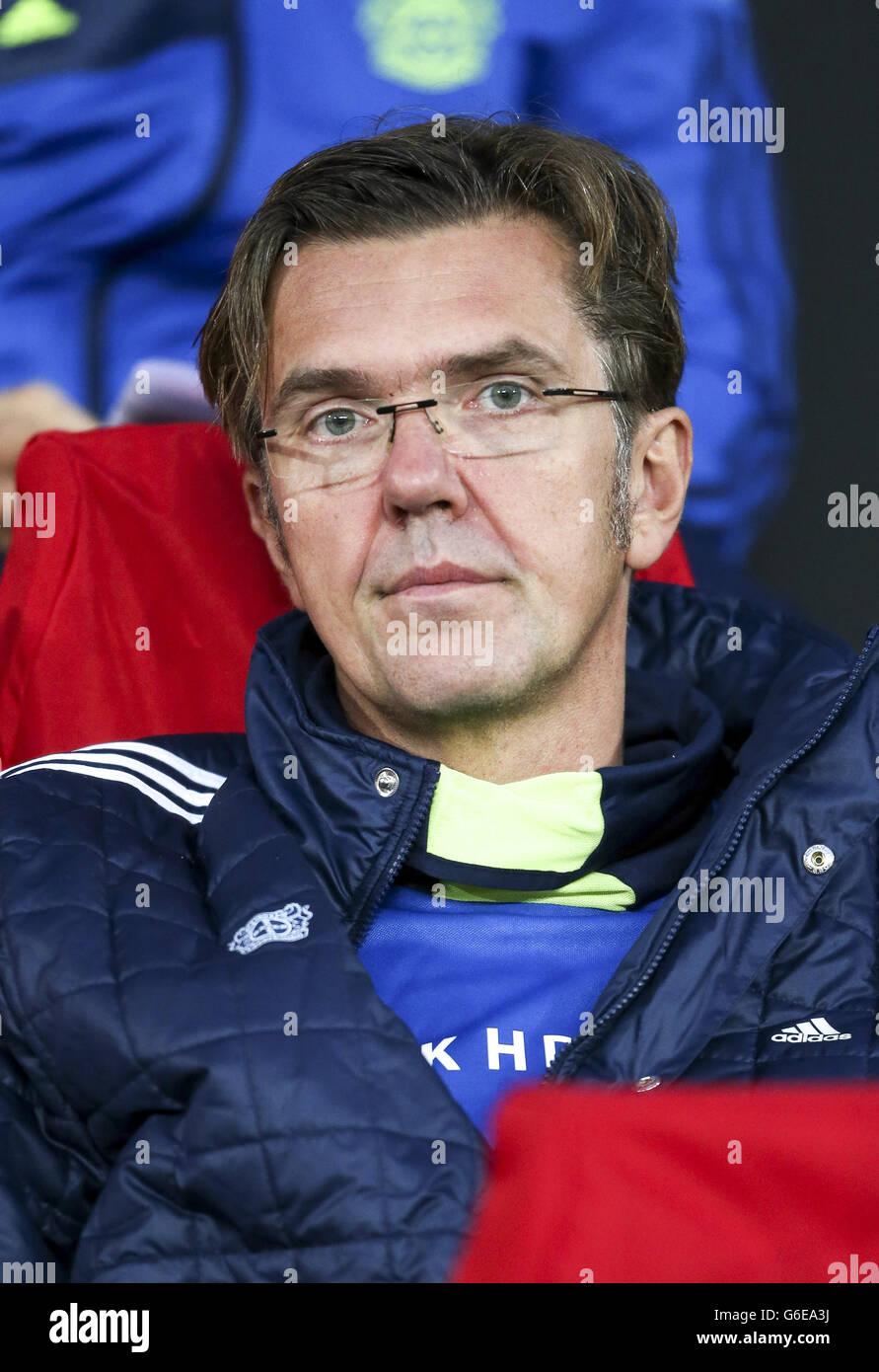 Fußball - UEFA Champions League - Gruppe A - Manchester United / Bayer Leverkusen - Old Trafford. Dr. Karl-Heinrich Dittmar, Bayer Leverkusen Stockfoto