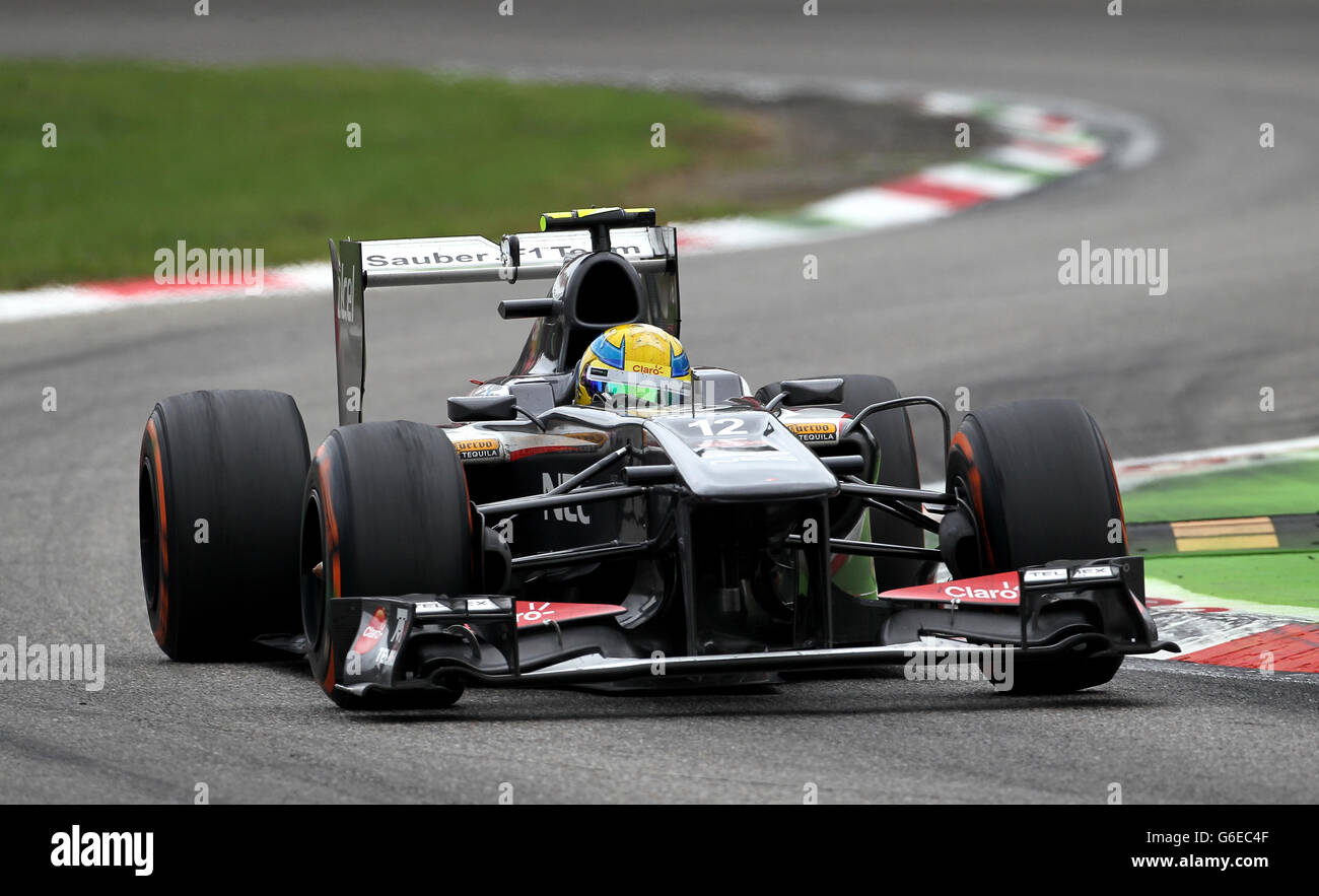 Sauber's Esteban Gutierrez beim Großen Preis von Italien 2013 beim Autodromo di Monza in Monza, Italien. Stockfoto