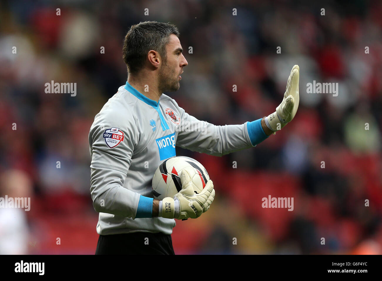 Fußball - Sky Bet Championship - Charlton Athletic gegen Blackpool - The Valley. Matthew Gilks, Torwart von Blackpool Stockfoto