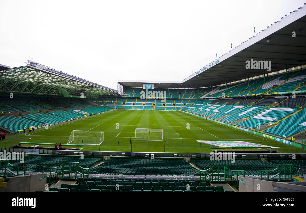 Soccer - Scottish Premiership - Celtic V St Johnstone - Celtic Park. Vor dem Spiel der schottischen Premiership im Celtic Park, Glasgow, wurde GV gestaut. Stockfoto