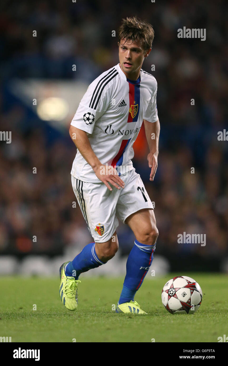 Fußball - UEFA Champions League - Gruppe E - Chelsea / FC Basel - Stamford Bridge. Valentin Stocker, FC Basel. Stockfoto