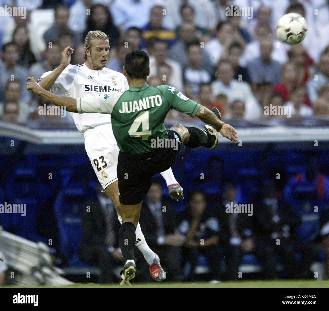 Beckham Real Madrid V Real Betis Stockfoto