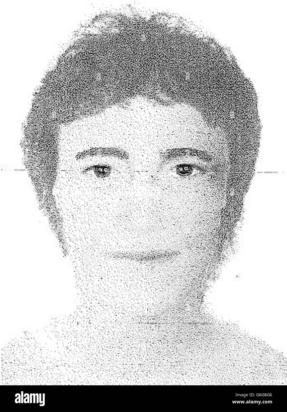 BESTE VERFÜGBARE QUALITÄT Undatiertes e-fit-Bild, das von der Metropolitan Police im Rahmen der Ermittlungen zum Verschwinden von Madeleine McCann im Jahr 2007 von einem von zwei Männern herausgegeben wurde, die sich am 3. Mai gegen 1600 Uhr einem Grundstück in der Rua do Ramalhete nahe dem Ocean Club näherten. Er wird als Portugiesisch beschrieben, mit mittellangen welligen Haaren, im Alter von 25-30 Jahren. Er soll gutes Englisch gesprochen haben. Stockfoto