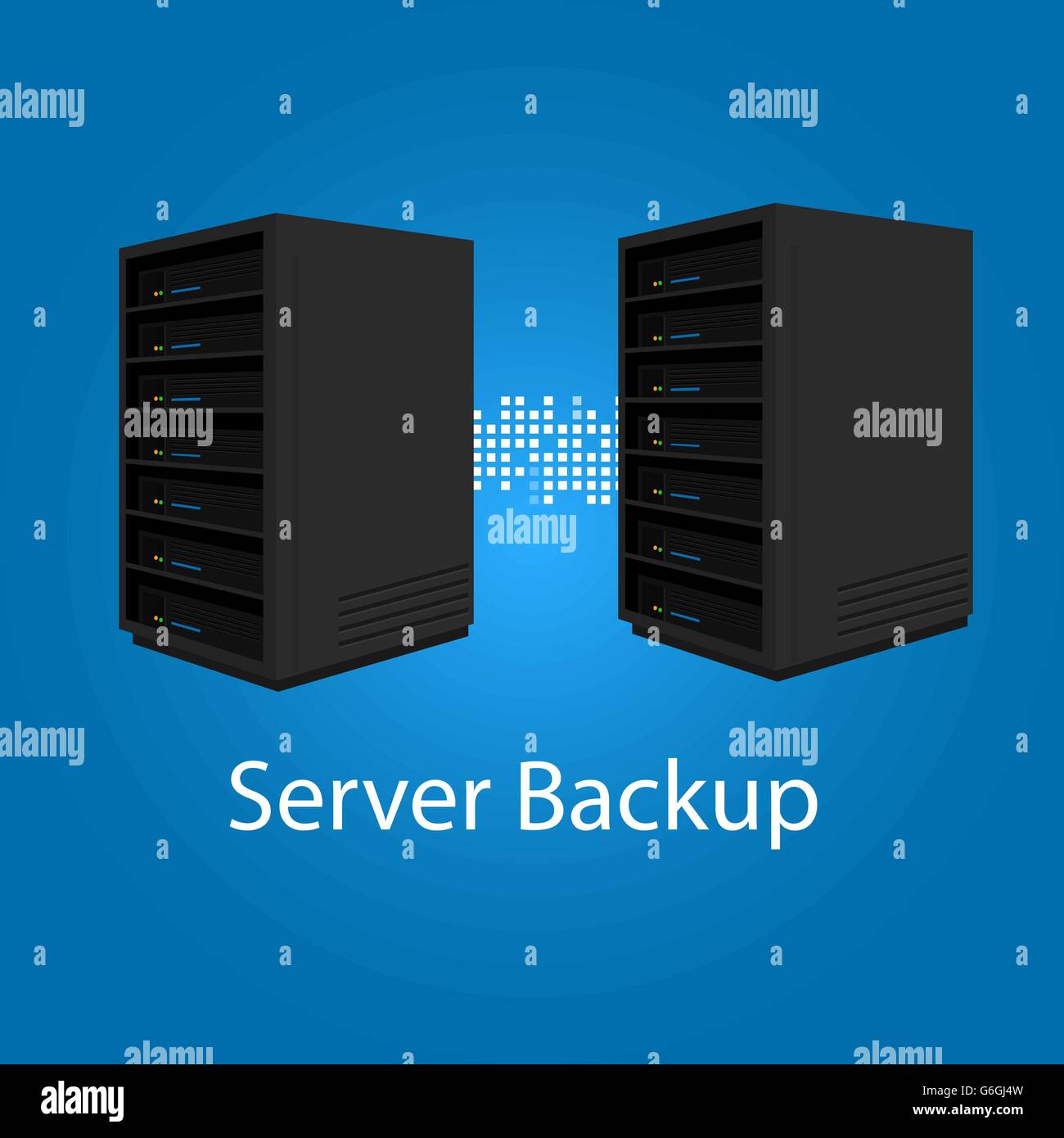 zwei Server backup-Redundanz Spiegel für Erholung und Leistung Stock Vektor