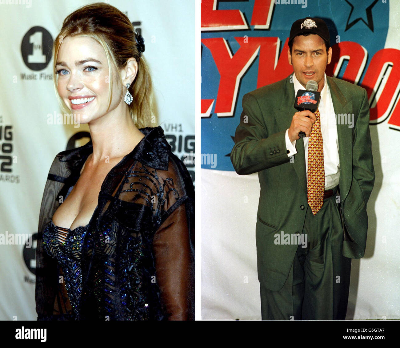 PA-Zusammensetzung der Schauspieler Denise Richards und Charlie Sheen. Sheen und Richards werden in die Rolle der neuen Eltern gegossen. Sie erwarten ihr erstes Kind Anfang nächsten Frühlings, sagte ein Publizist heute in Los Angeles. Sheen hat auch eine 18-jährige Tochter, Cassandra, aus seiner ersten Ehe. Er und Richards heiratete im Juni 2002. Sie sind Co-Star in Scary Movie 3, das am 24. Oktober in den USA eröffnet wird. Richards, 32, und Sheen, 38, trafen sich während der Aufnahme guter Ratschläge in 2000. Sie begannen mit einem Date, nachdem sie in Sheens ehemaliger Sitcom Spin City gastiert hatte. Stockfoto