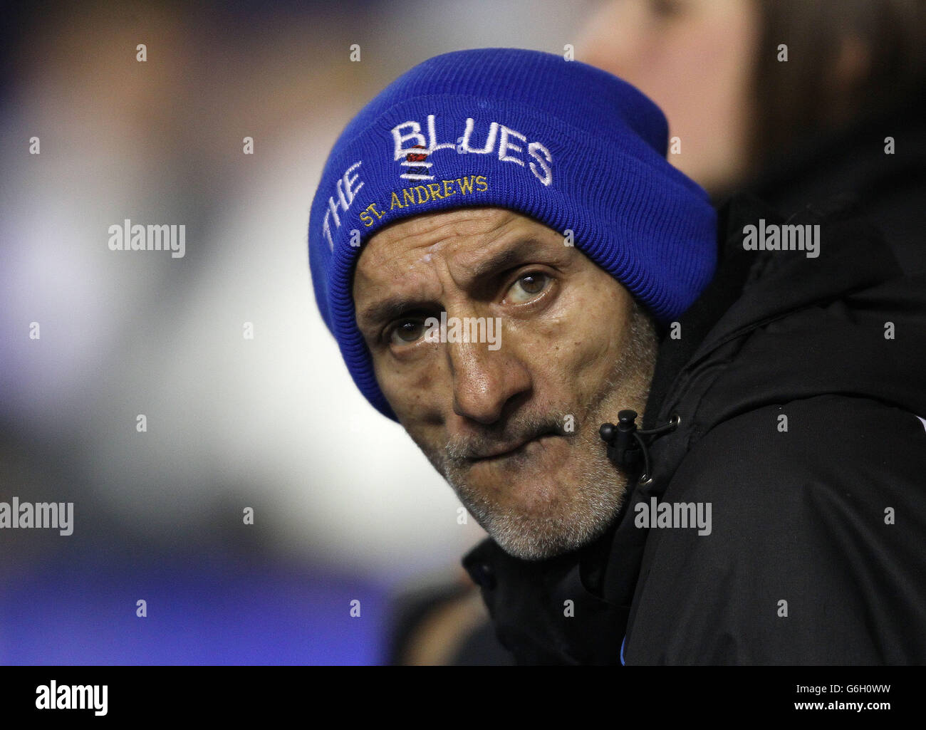 Fußball - Capital One Cup - vierte Runde - Birmingham City / Stoke City - St Andrews. Birmingham City Fan während des Spiels gegen Stoke City Stockfoto