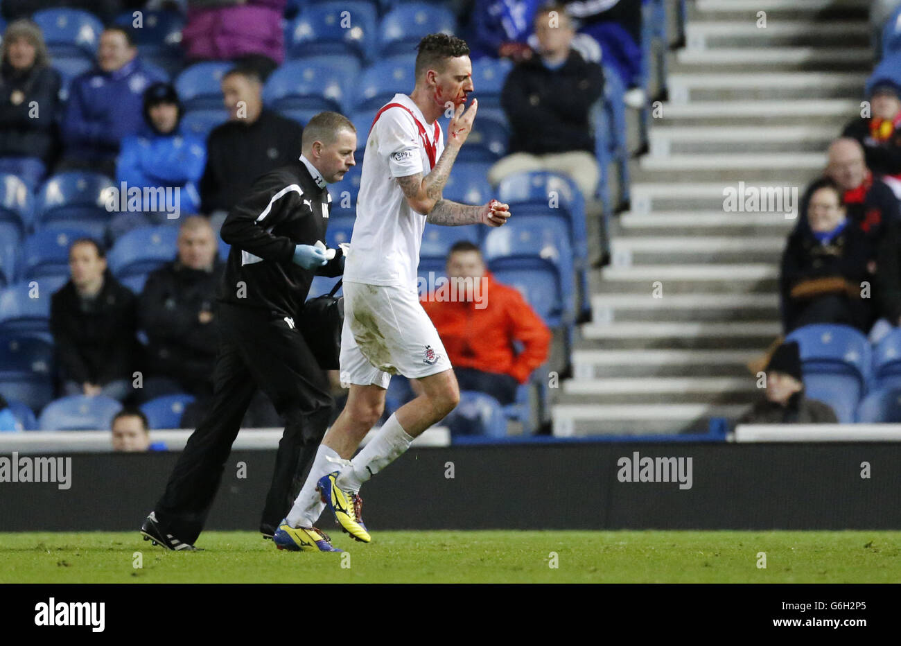 Lewis Coult von Airdrieonians während des William Hill Scottish Cup, der dritten Runde im Ibrox Stadium, Glasgow. Stockfoto