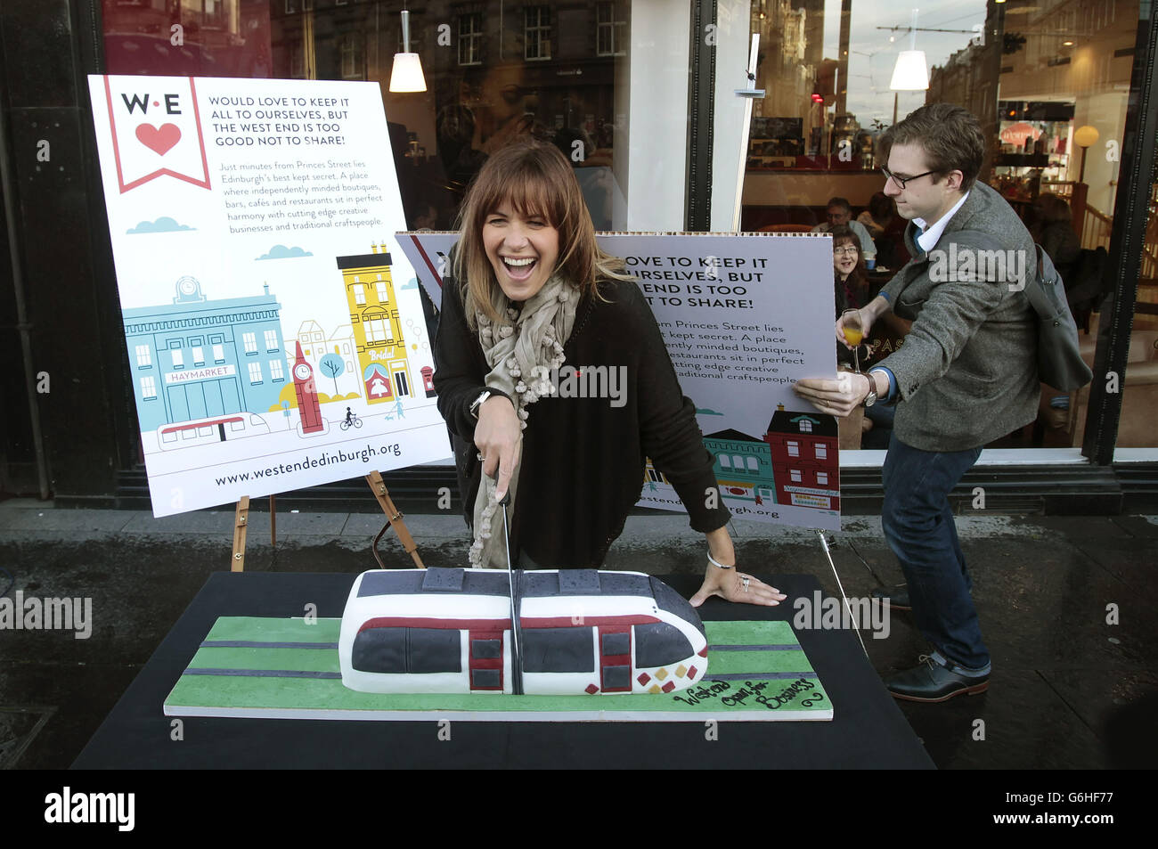 Edinburgh West End relaunch Stockfoto Edinburgh West End relaunch Stockfoto
