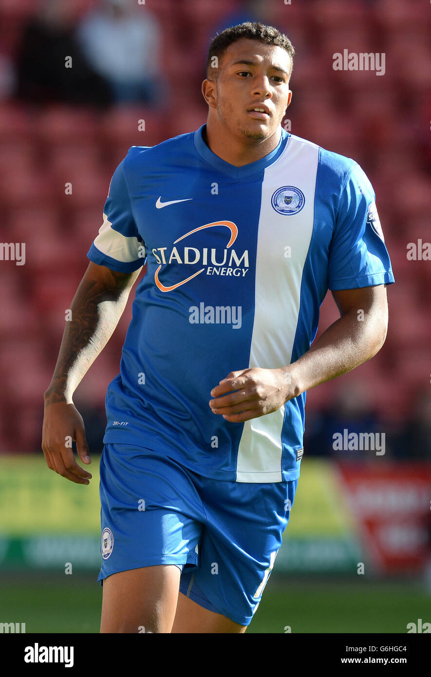Fußball - Himmel Bet League One - Crewe Alexandra V Peterborough United - Alexandra Stadium Stockfoto