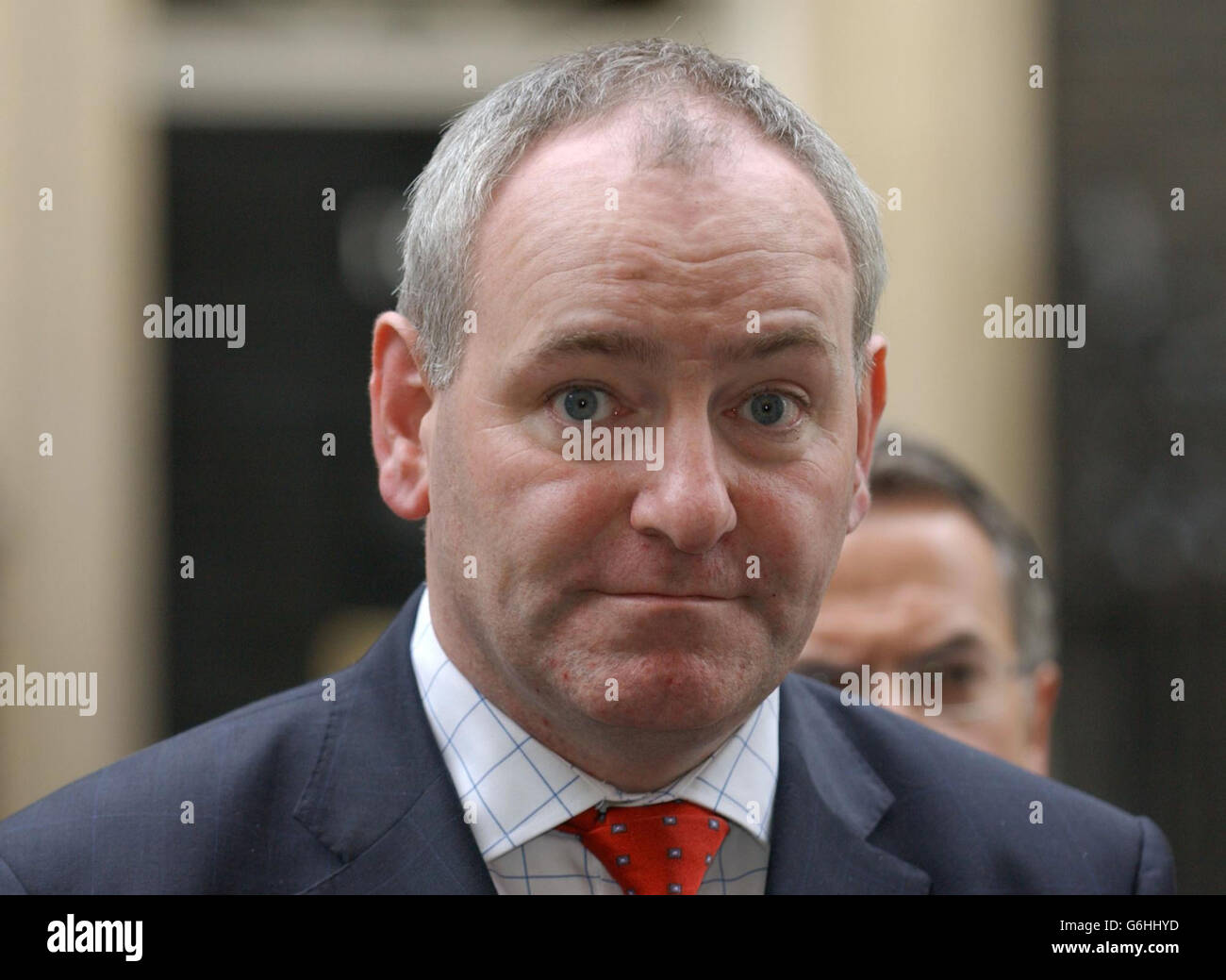 Mark Durkan hält eine Pressekonferenz Stockfoto