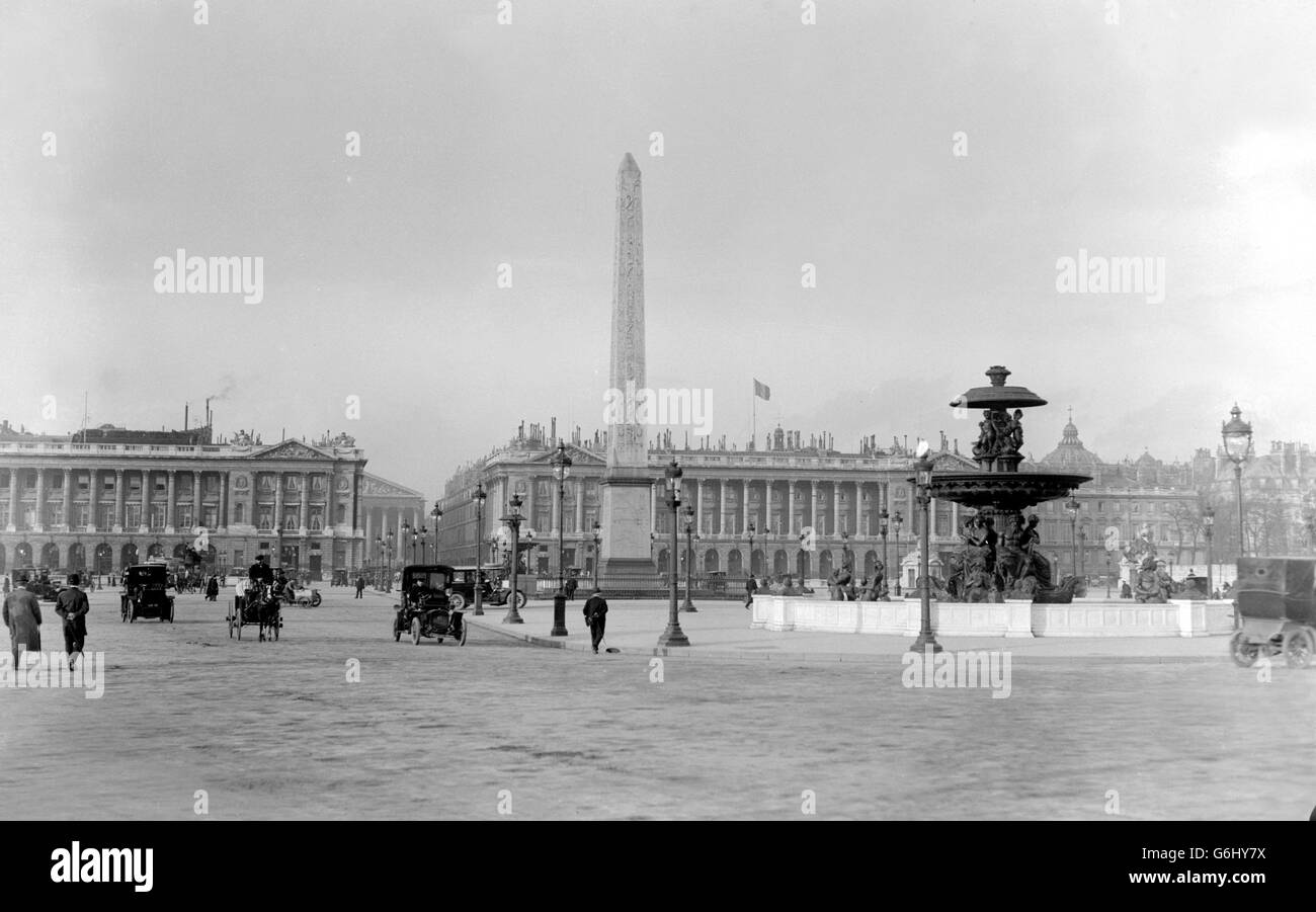 Paris, Place de la Concorde. 1912.. Paris, Place de la Concorde. 1912. Stockfoto