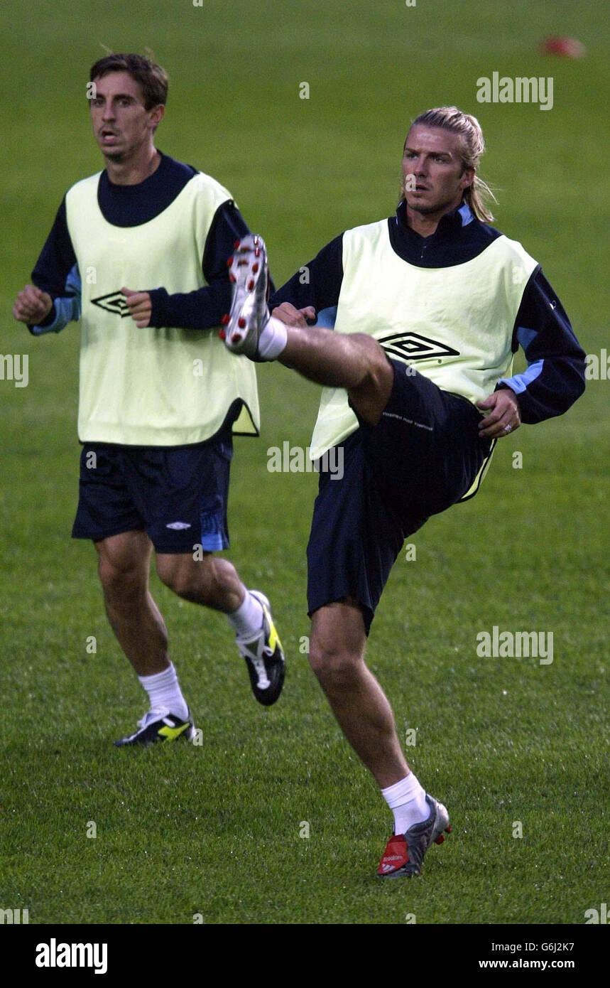 David Beckham England Trainingseinheit Stockfoto