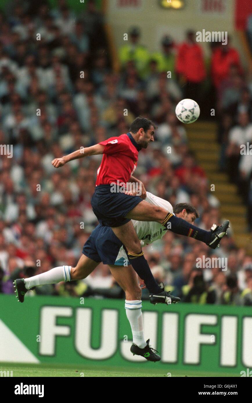 Fußball - Euro 96 - England / Spanien, Wembley Stockfoto