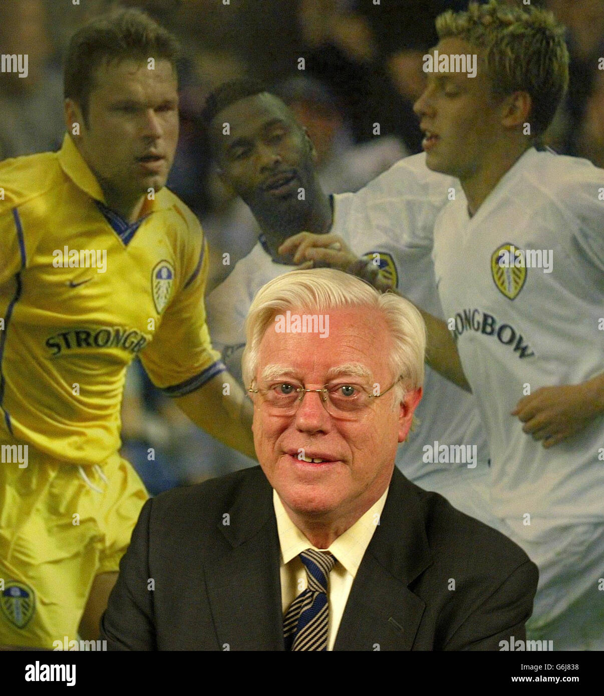 Leeds Chairman Professor John McKenzie nach einer Pressekonferenz am Tag der Club kündigte einen Rekord vor Steuern jährlichen Verlust von 49,5 Millionen auf ihrem Elland Road Boden. Stockfoto