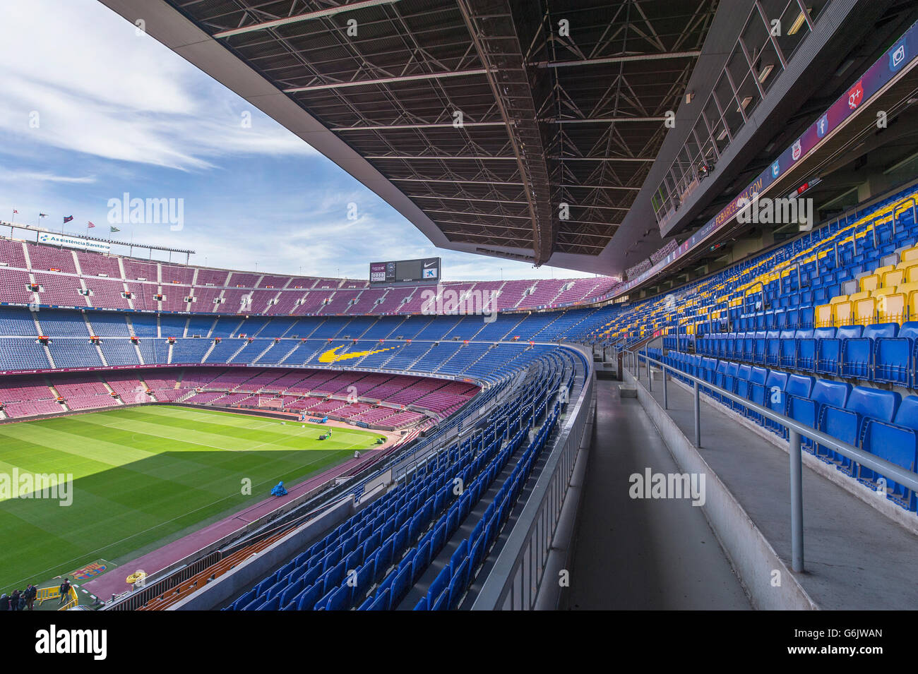 Camp Nou-Stadion zu besuchen Stockfoto