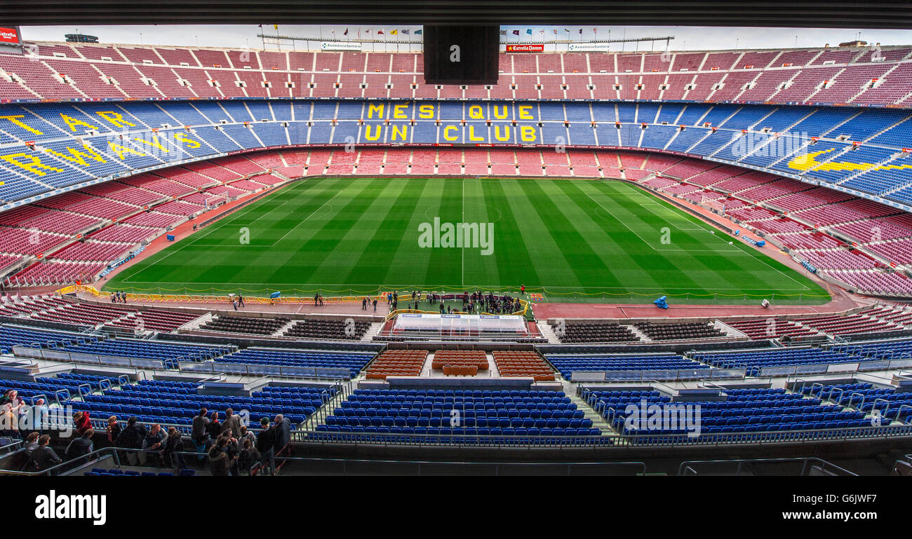 Camp Nou-Stadion zu besuchen Stockfoto
