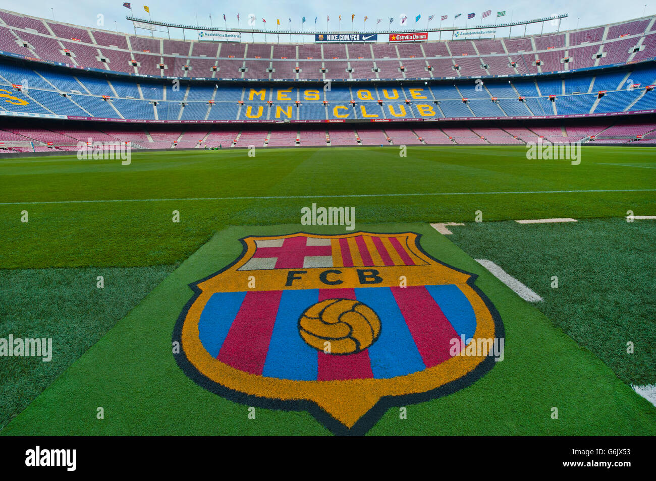 Camp Nou-Stadion zu besuchen Stockfoto
