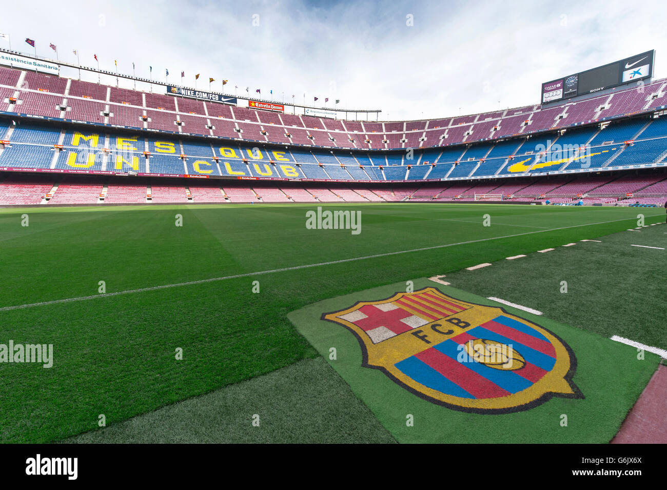 Camp Nou-Stadion zu besuchen Stockfoto