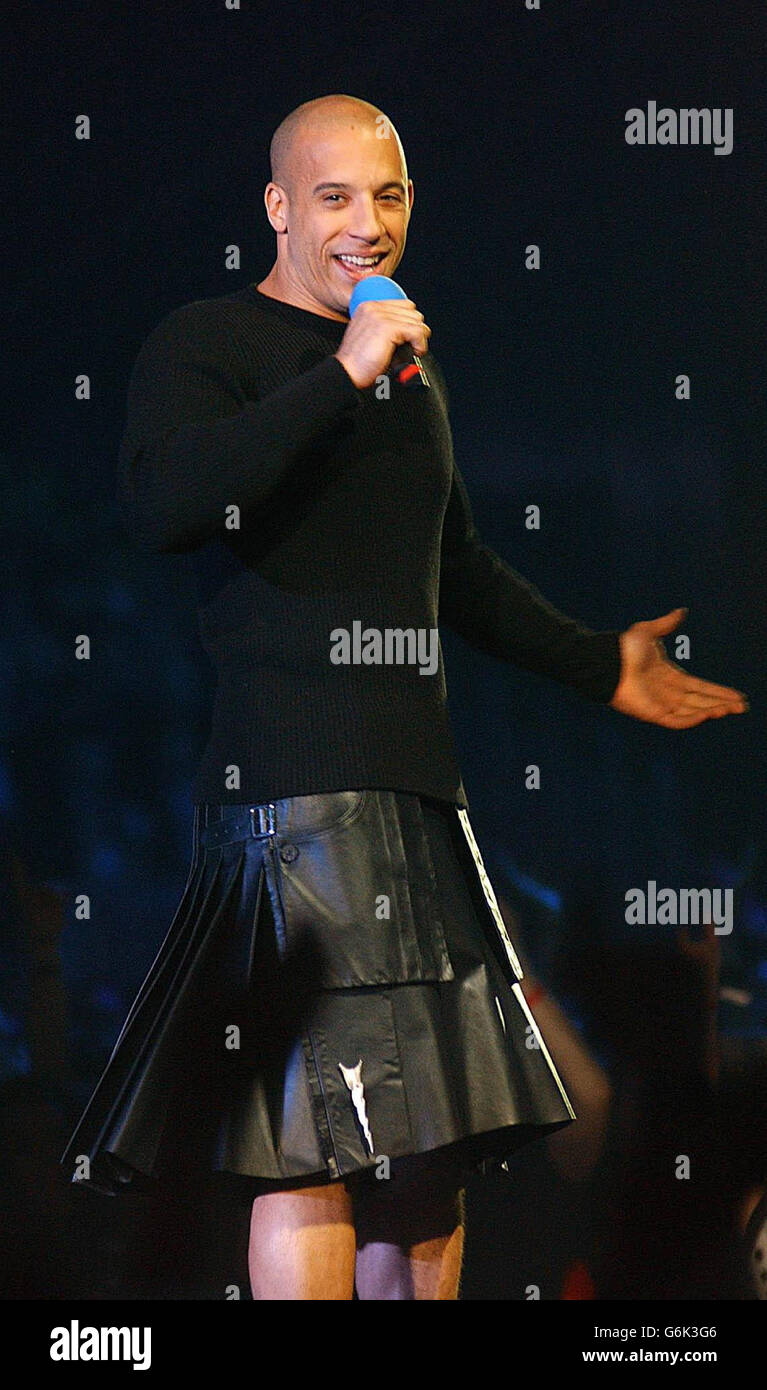 Schauspieler Vin Diesel während der MTV Europe Music Awards 2003 im Western Harbour in Leith, Edinburgh. Stockfoto