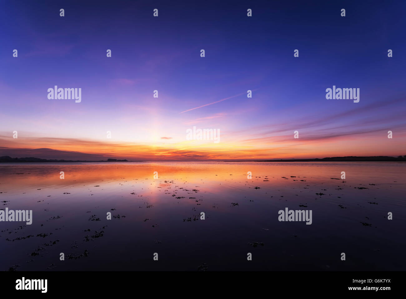 Großbritannien, Schottland, East Lothian, hinter, Blick zum Sonnenuntergang Stockfoto