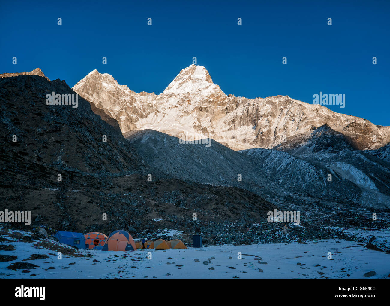 Nepal, Himalaya, Solo Khumbu, Everest Region Ama Dabla, Basislager Stockfoto