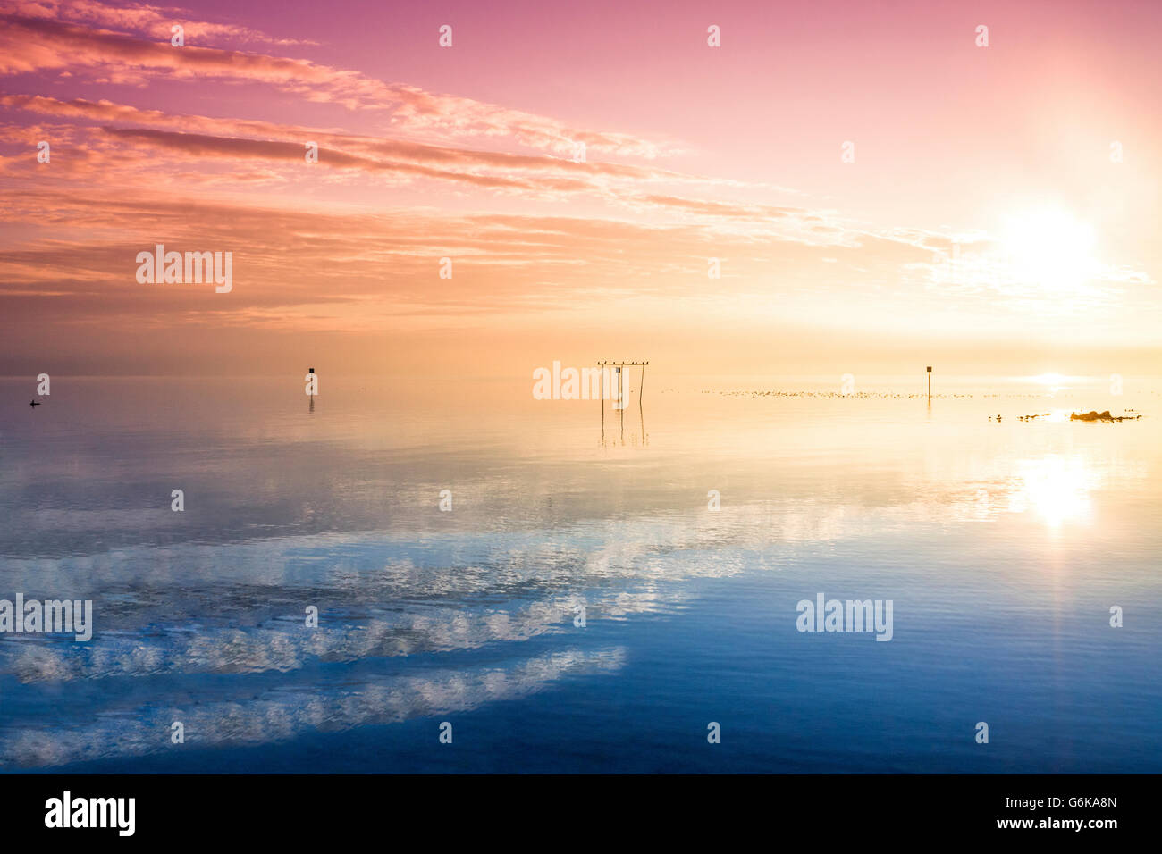 Schweiz, Arbon, Bodensee am Abend Stockfoto