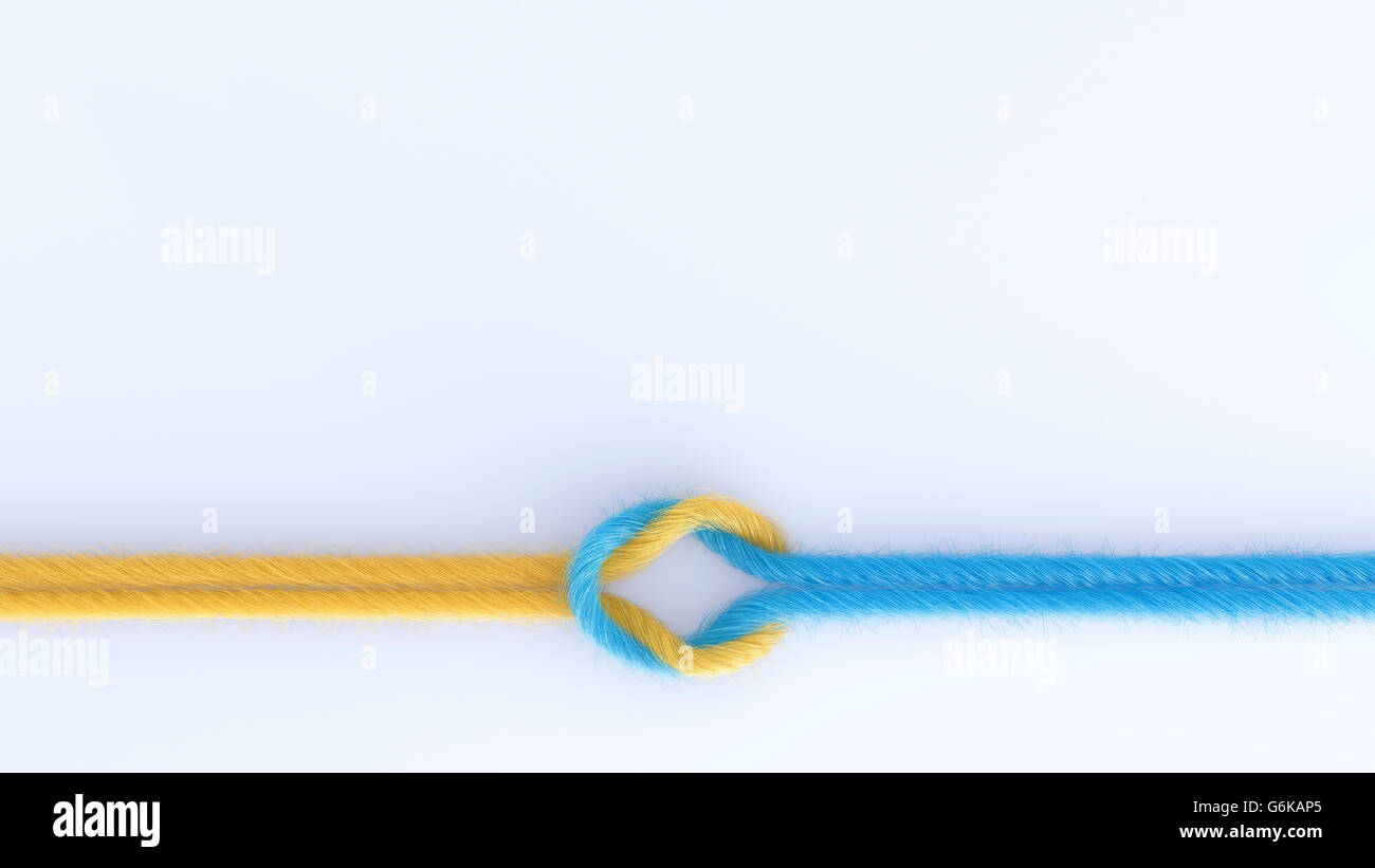 Verbindung von zwei Threads, 3D Rendering Stockfoto