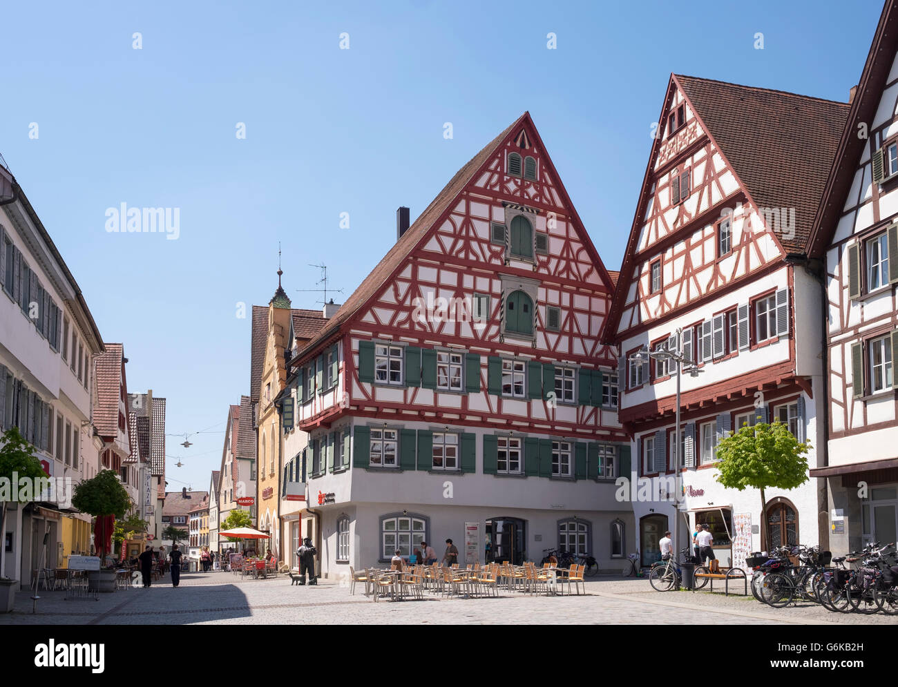 Deutschland, Baden-Württemberg, Riedlingen, Marktplatz und Stadthaus Stockfoto