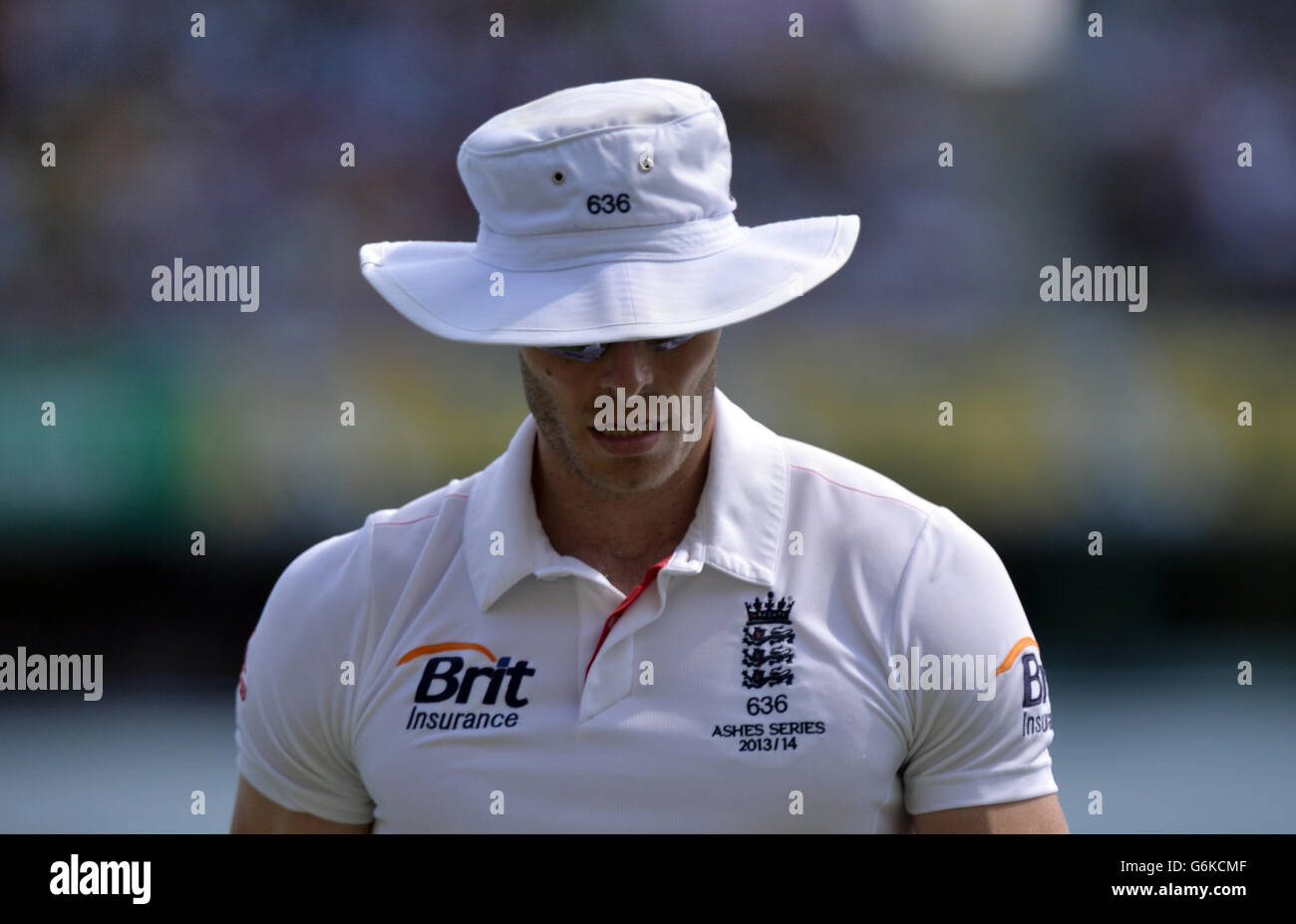 Cricket - The Ashes 2013-14 - erster Test - Australien gegen England - Tag drei - The Gabba. Der englische Chris Tremlett während des dritten Tages des ersten Ashes-Tests in Gabba, Brisbane, Australien. Stockfoto