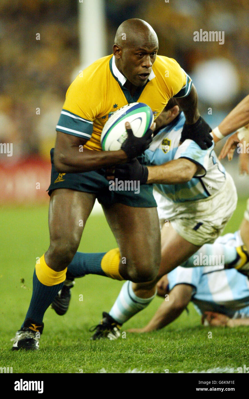 Wendell Sailor aus Australien in Aktion während der Rugby-Weltmeisterschaft 2003 in Australien. Stockfoto