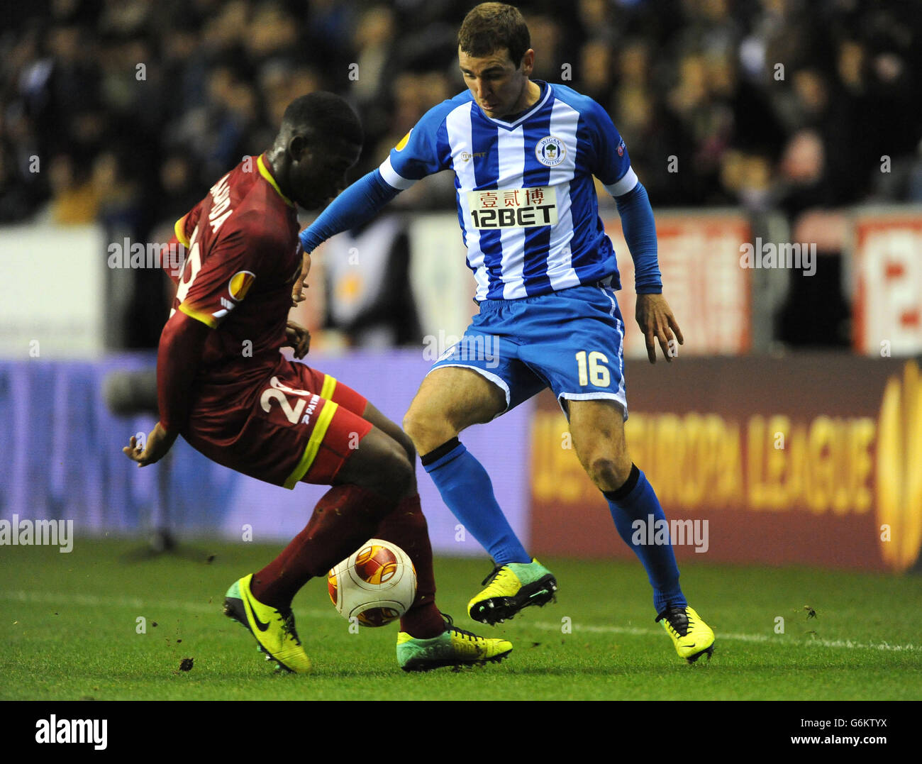 Fußball - UEFA Europa League - Gruppe D - Wigan Athletic V Zulte Waregem - DW-Stadion Stockfoto