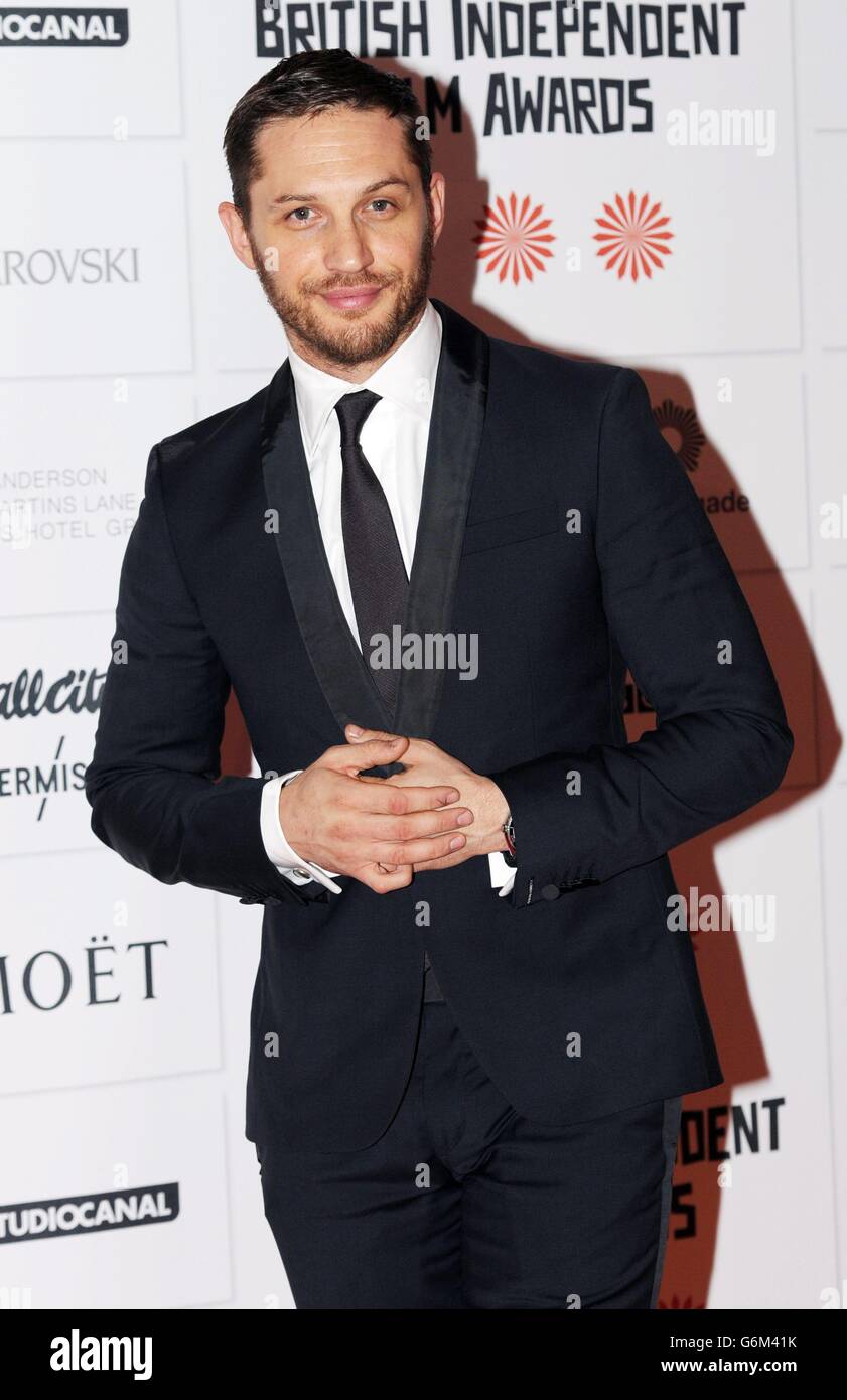 Tom Hardy beim 16. Jährlichen Moet British Independent Film Awards (Bifa) auf dem Old Billingsgate Market in der City of London. Stockfoto