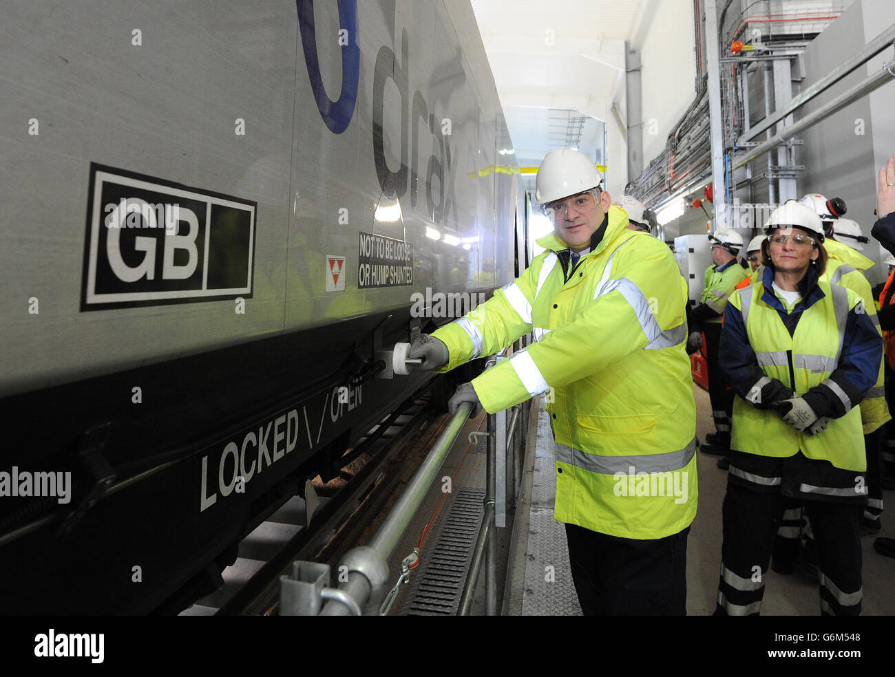 Davey startet Biomasseanlage Stockfoto