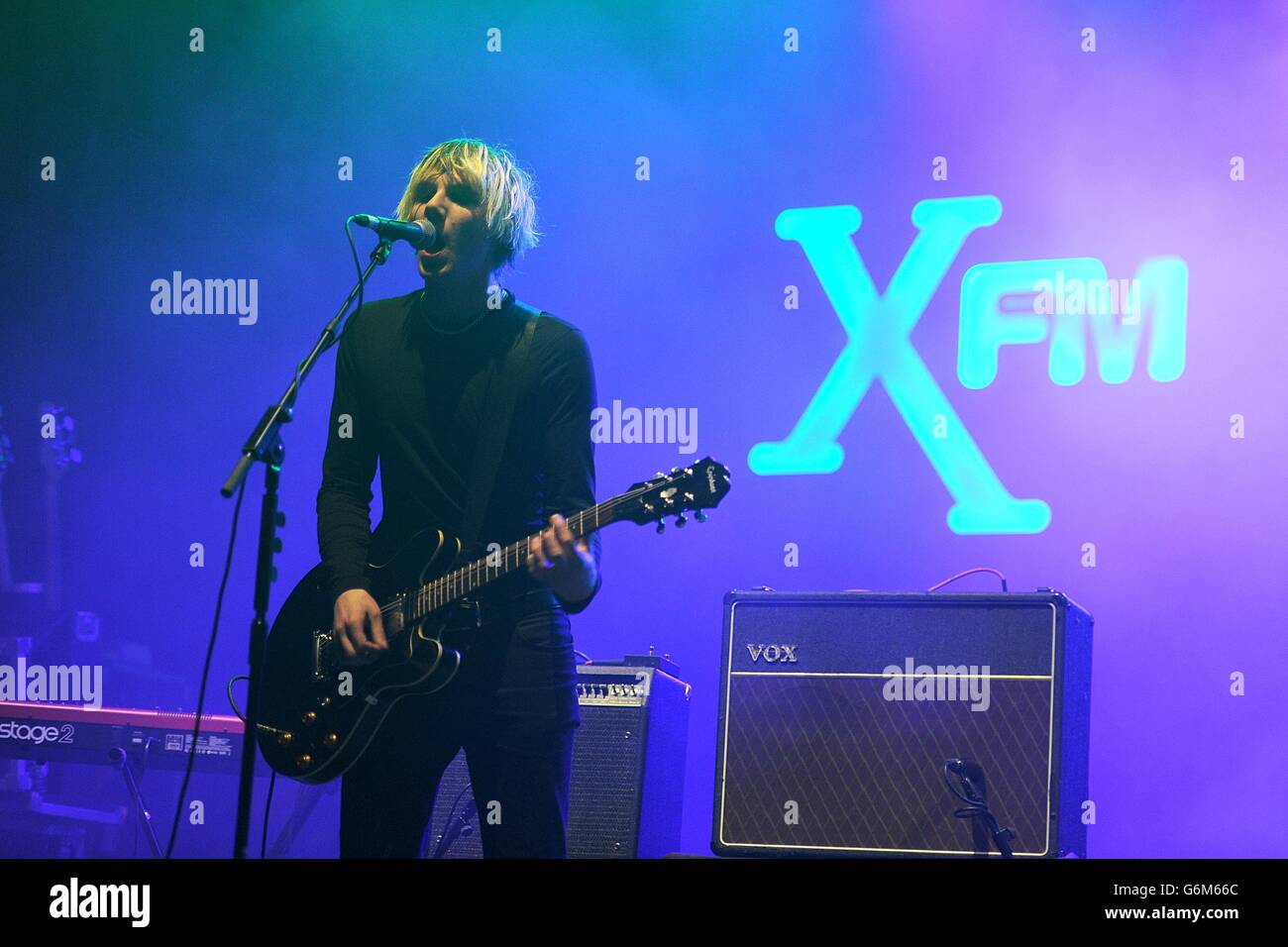 Nathan Day of Darlia tritt im Winter Wonderland 2013 von XFM im O2 Apollo Manchester auf. Stockfoto